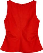 Madewell Cinched Boatneck Sleeveless Linen Top