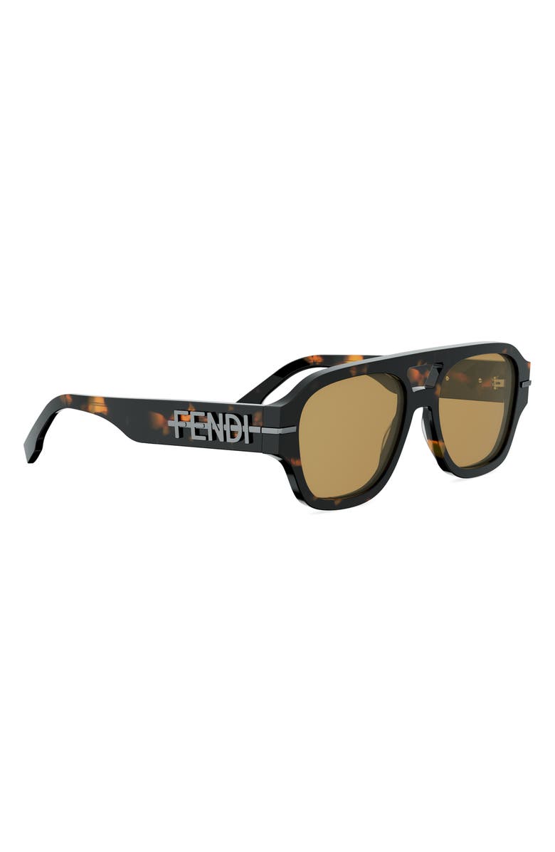 Fendi 'Fendigraphy 55mm Geometric Sunglasses, Alternate, color, Havana/ Other / Roviex