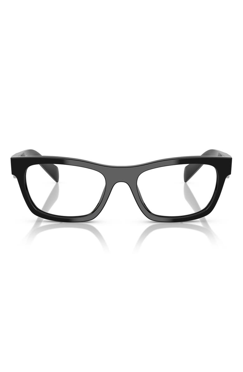 Prada 54mm Butterfly Optical Glasses, Main, color, Black