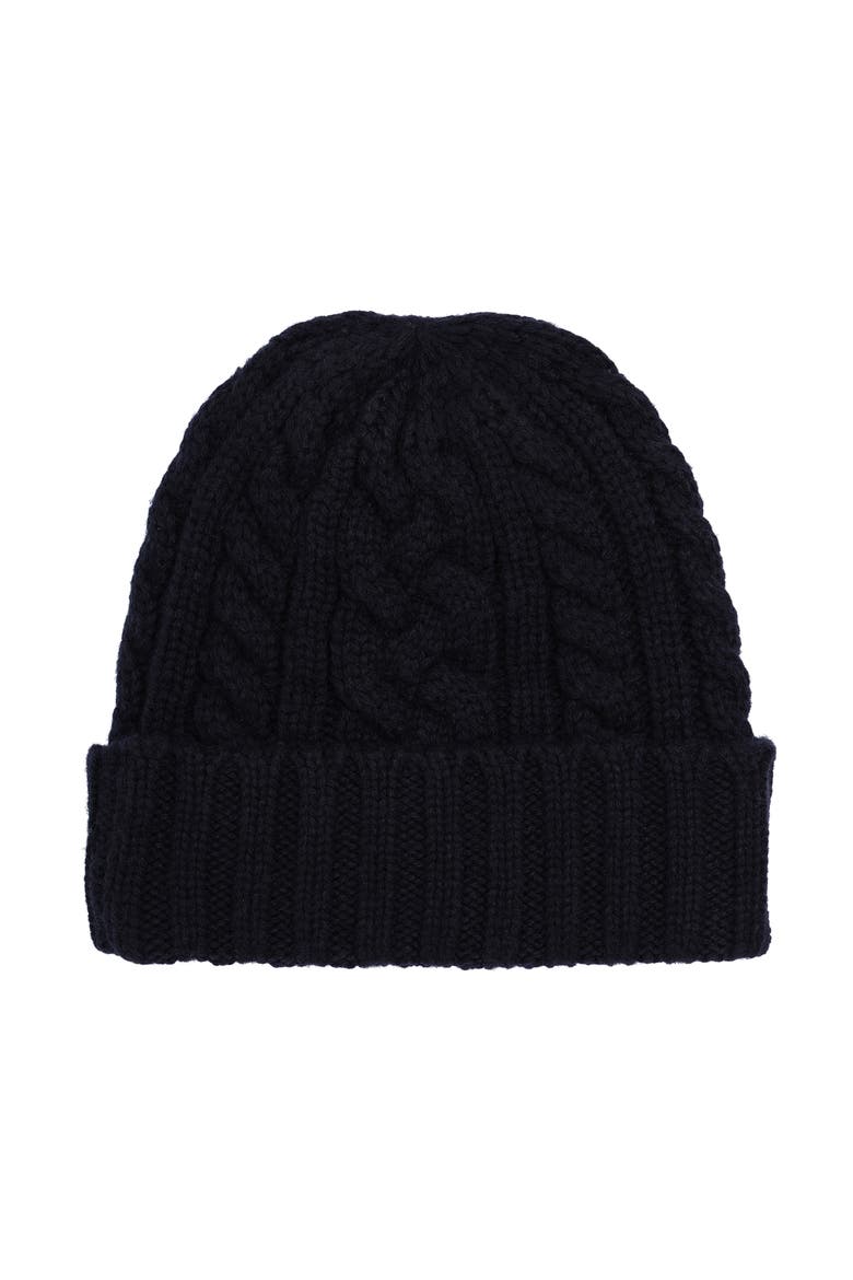 Recycled Cable Beanie, Alternate, color, Collection Navy