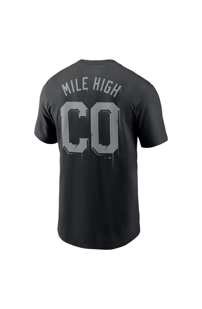 Nike Men's Nike Black Colorado Rockies Mile High Local Team T-Shirt, Alternate, color, Black