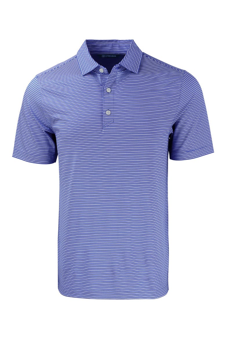 Forge Double Stripe Recycled Blend Polo, Main, color, TOUR BLUE/ WHITE