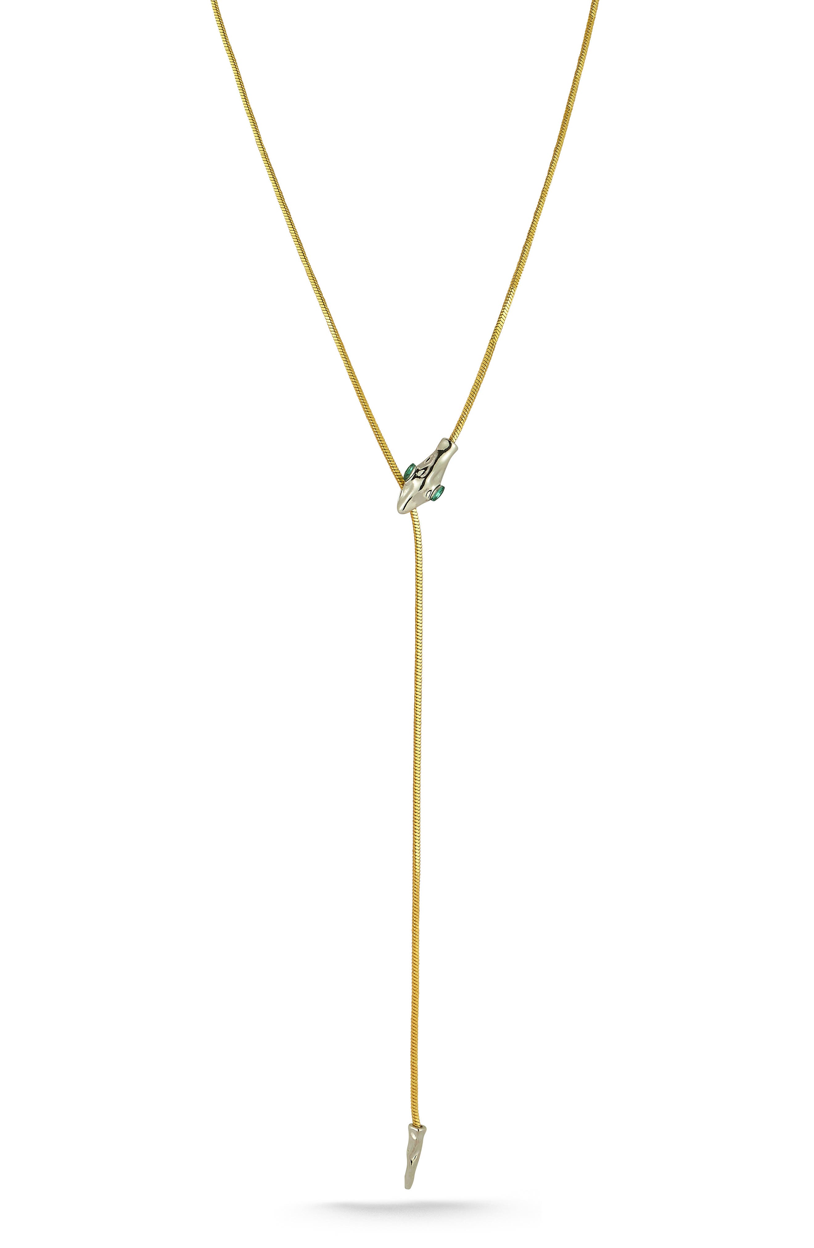 Cubic Zirconia Snake Y-Necklace