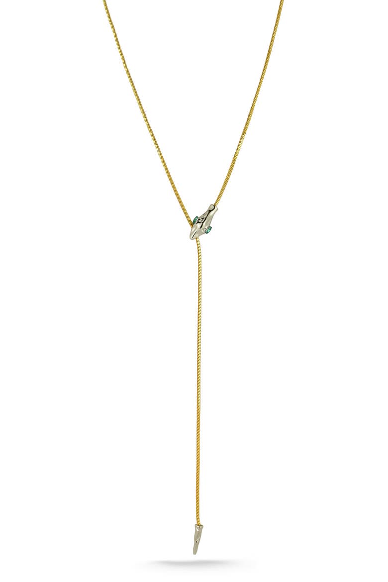 Cubic Zirconia Snake Y-Necklace, Main, color, GOLD