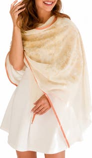 SAACHI Metallic Floral Wool Scarf