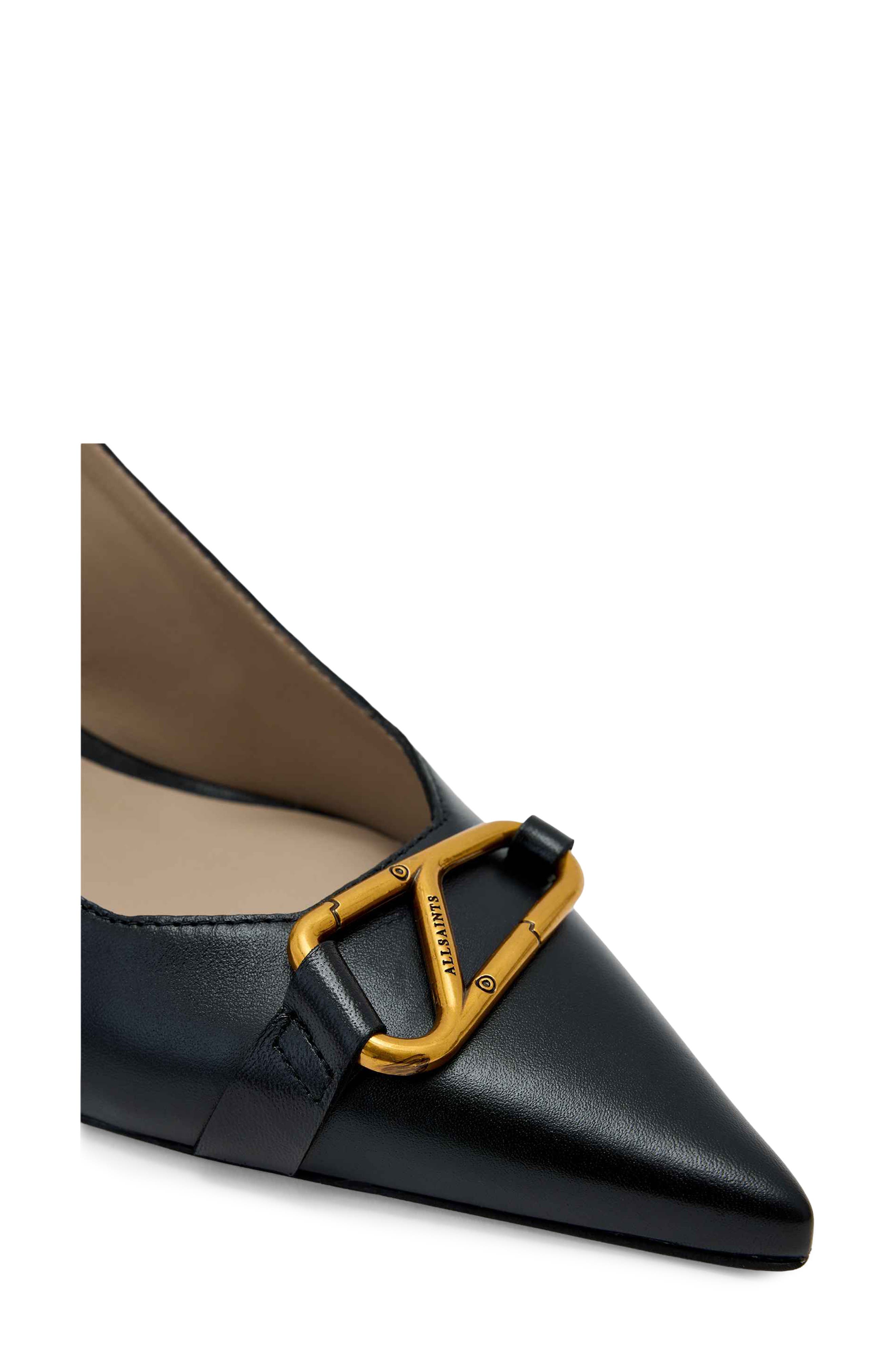 AllSaints Hera Pointed Toe Slingback Pump, Alternate, color, Black