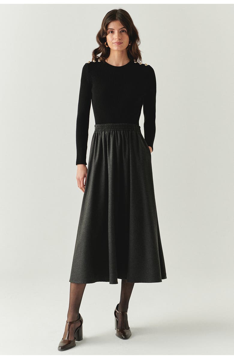 Exquise Lauryn Midi Skirt, Alternate, color, Grey