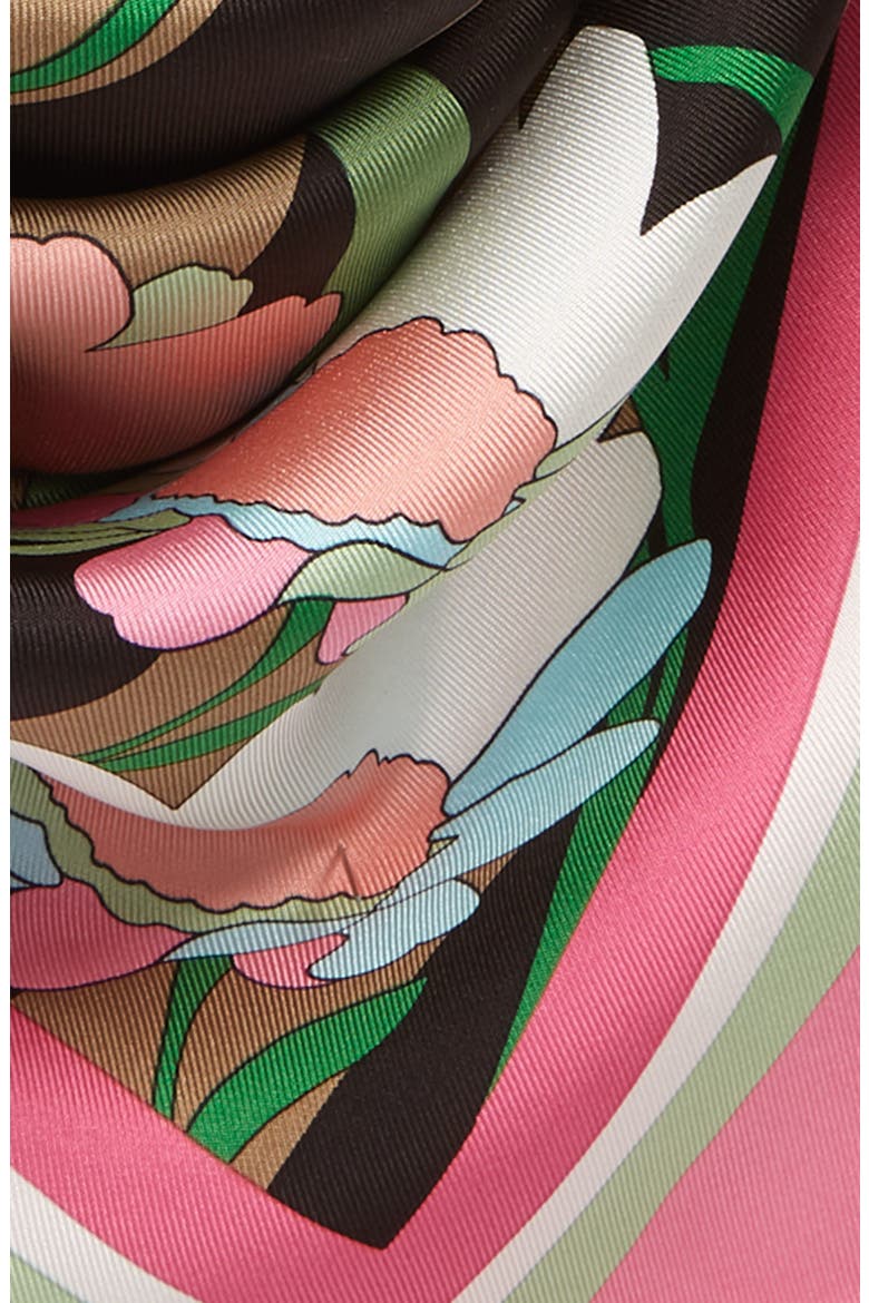Floral & Stripe Silk Scarf, Alternate, color, MEDLAR