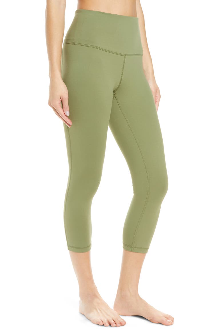 Live In High Waist Crop Leggings, Alternate, color, OLIVE BRANCH