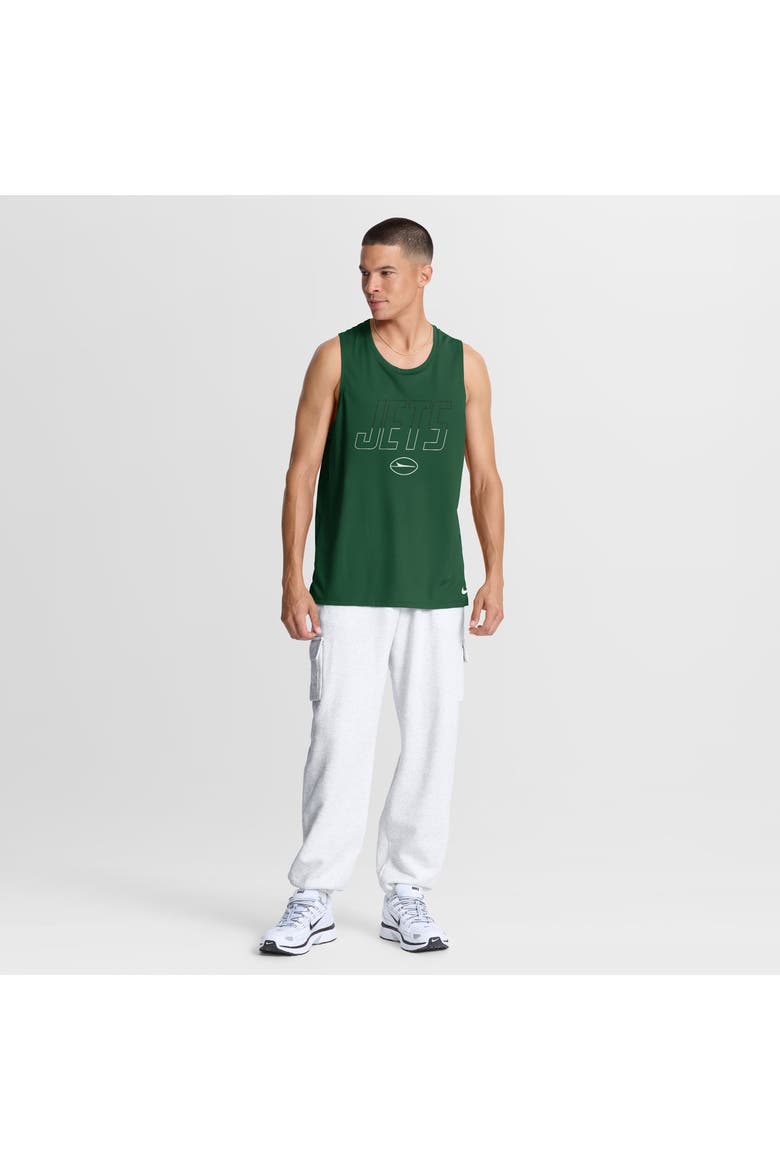 Men's Nike Green New York Jets Kickoff Miler Dri-FIT Tank​ Top, Alternate, color, Green
