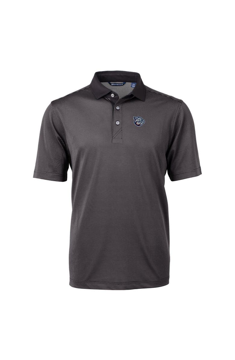 Cutter & Buck Men's Cutter & Buck Black Lehigh Valley IronPigs Big & Tall Virtue Eco Pique Micro Stripe Recycled Polo, Alternate, color,