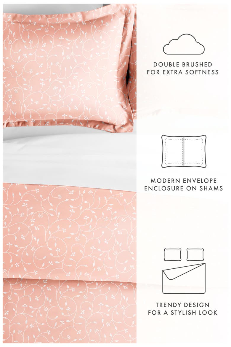 Premium Ultra Soft Pink Buds Pattern 3-Piece Duvet Cover Set, Alternate, color, PINK