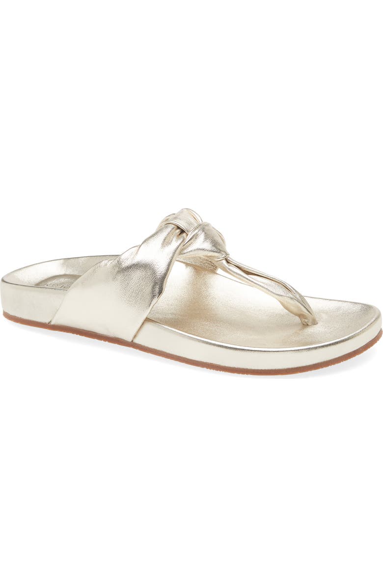 KOKO + PALENKI Maya Flip Flop, Main, color, Gold Metallic Leather
