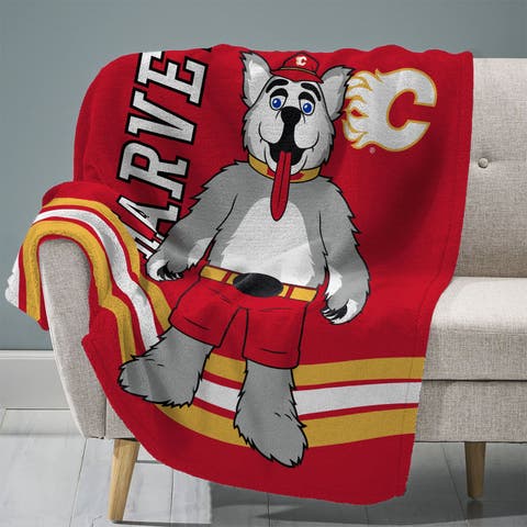 Calgary Flames Harvey The Hounds Mascot 60" x 80" Raschel Throw Blanket