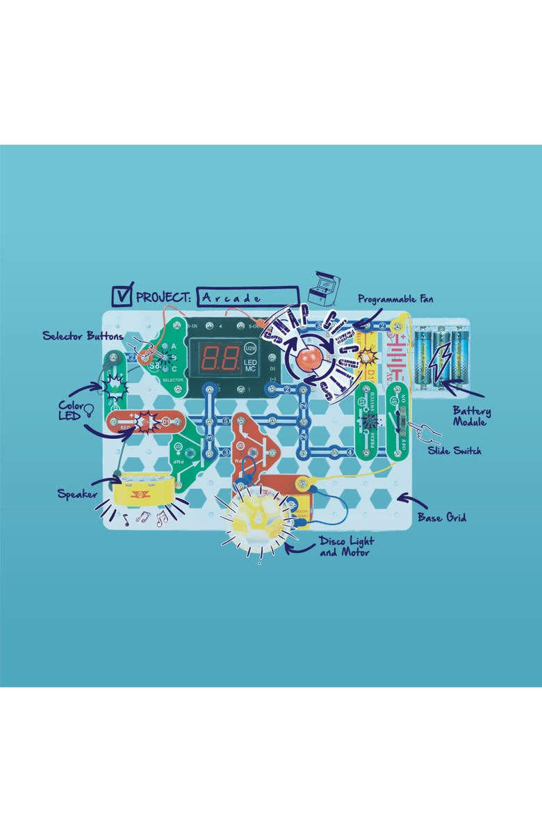 Snap Circuits Arcade Electronics Exploration Kit, Alternate, color, Multicolored