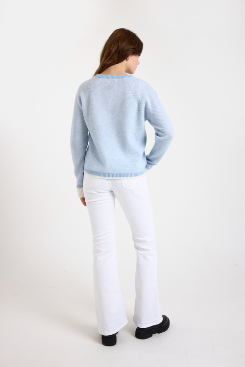 Brodie Pure Cashmere Irene Crew Neck Cashmere Jumper In Blue