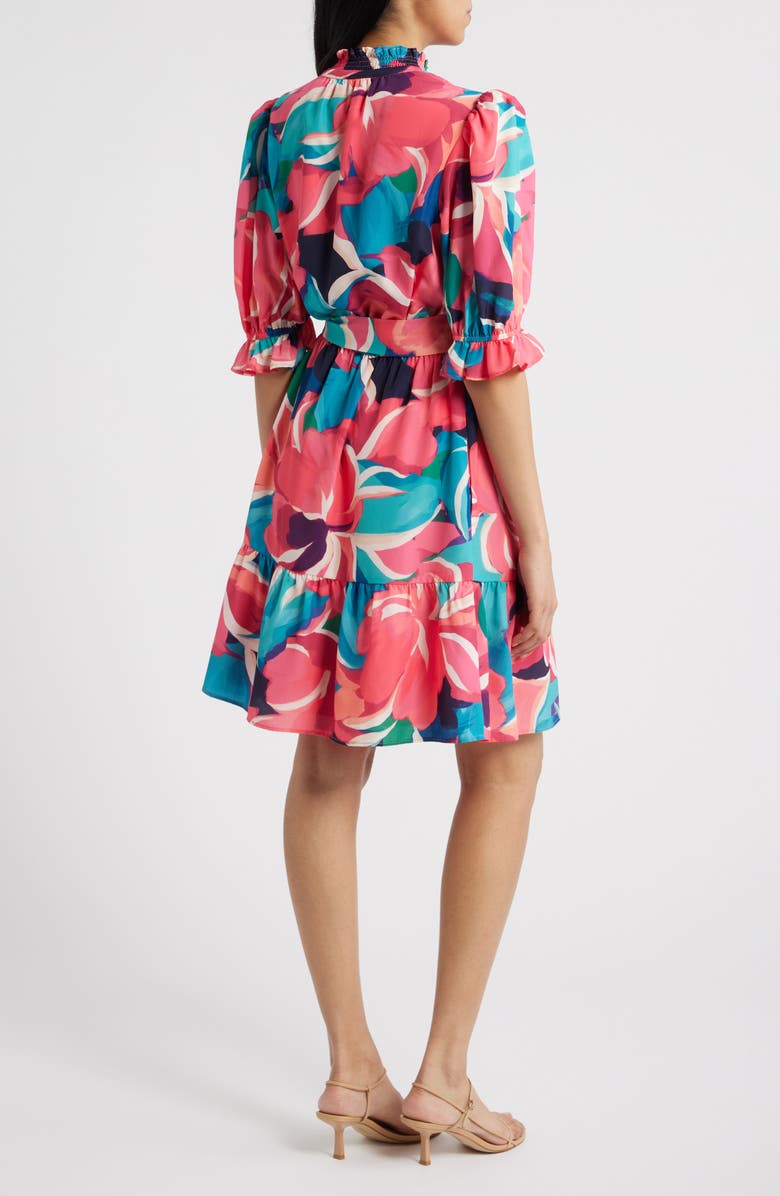 Eliza J Floral A-Line Dress, Alternate, color, Pink Multi