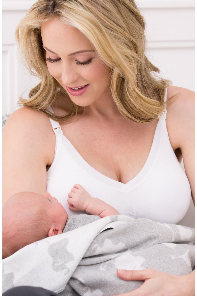Ingrid & Isabel® Seamless Maternity/Nursing Bra, Alternate, color, WHITE