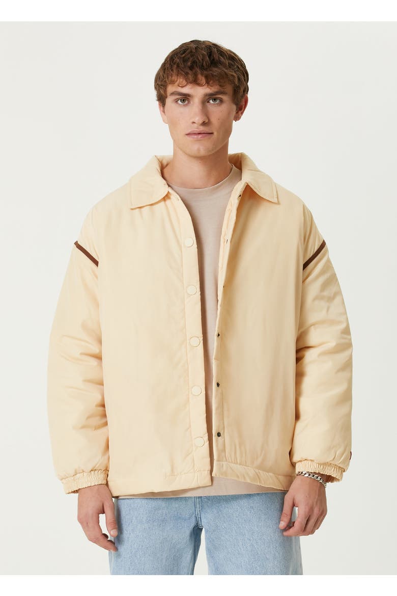 Contrast Tape Puffer Coat, Alternate, color, Cream