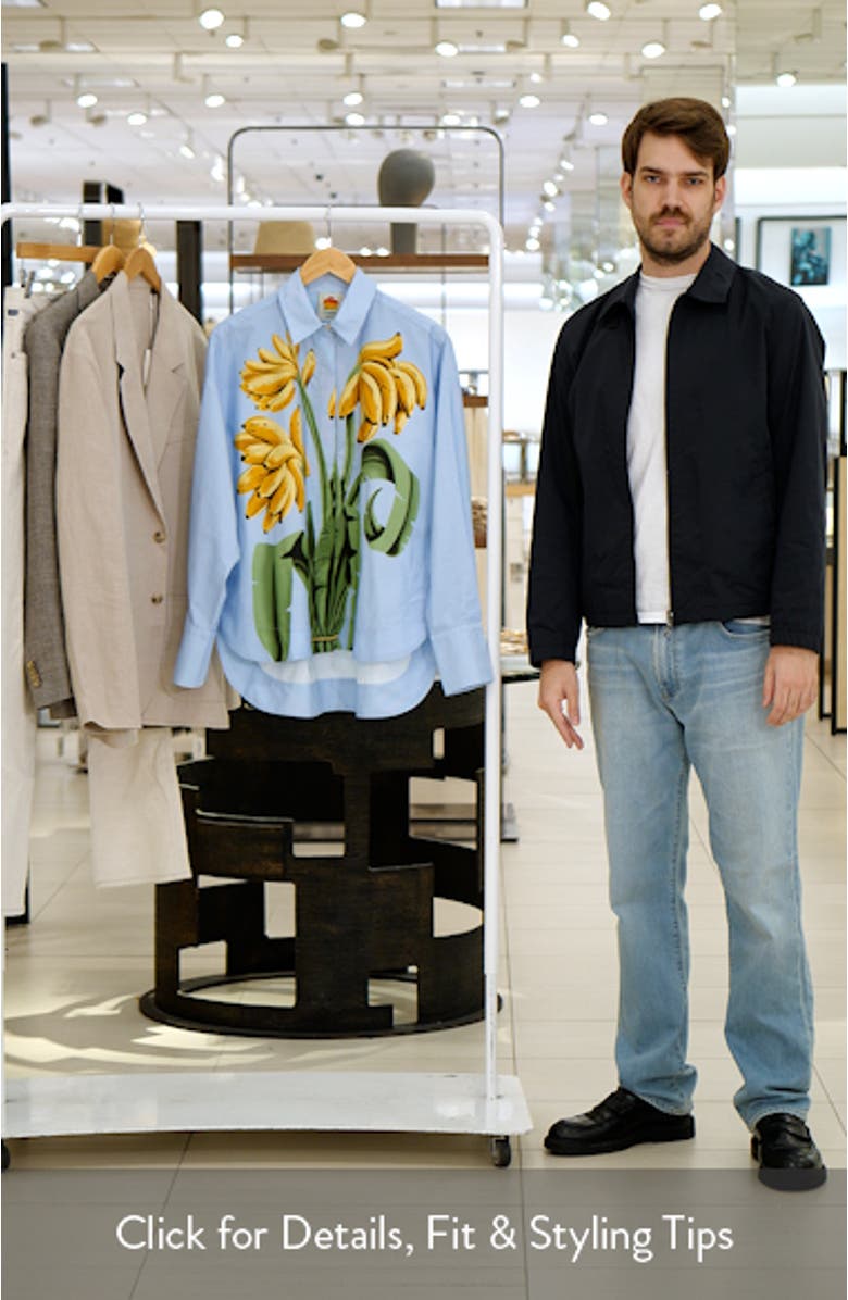 Banana Cocina Striped Button-Up Shirt, sales video thumbnail