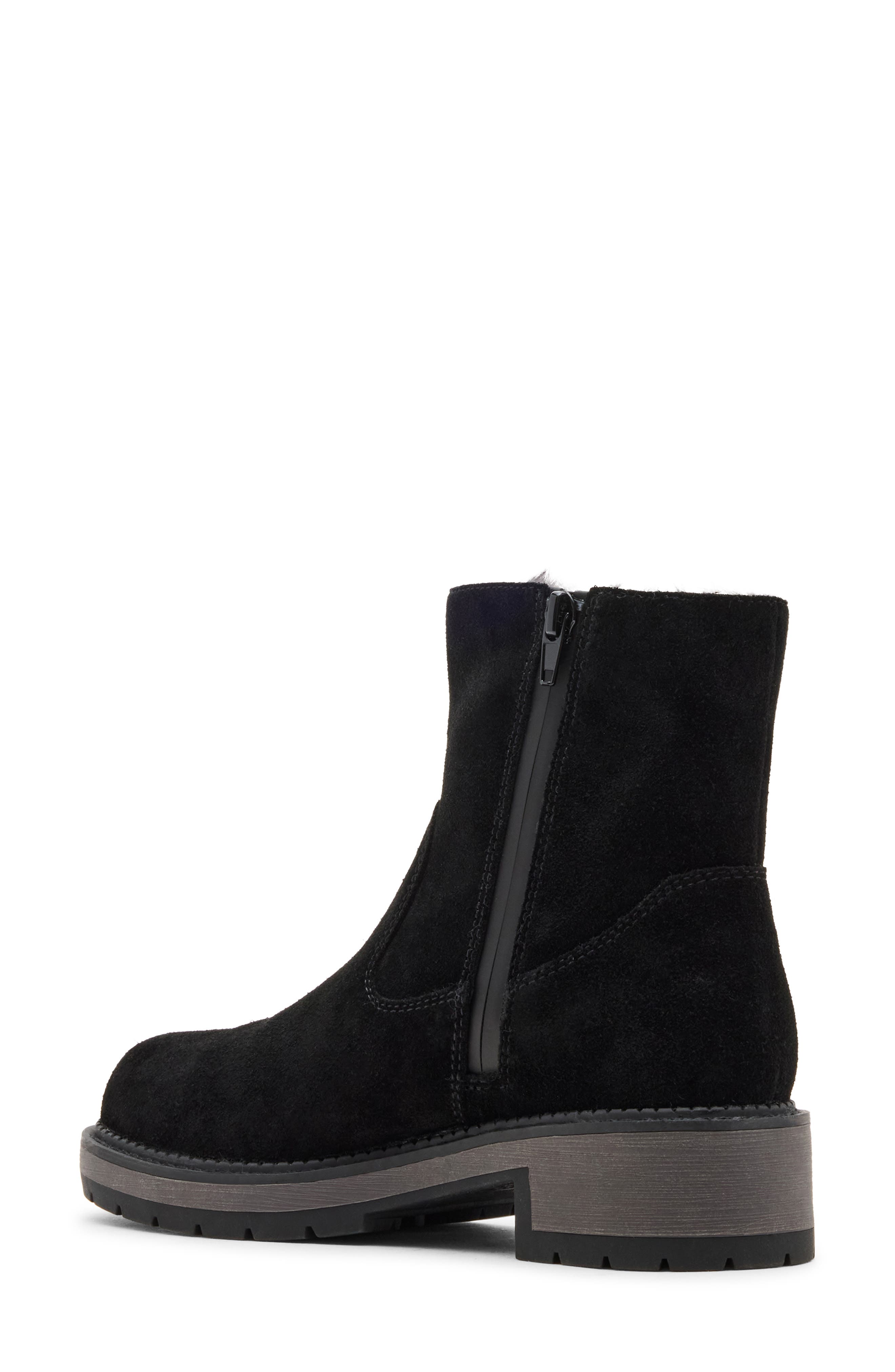 Blondo Nikkie Waterproof Suede Faux Fur Lined Boot, Alternate, color, Black Suede