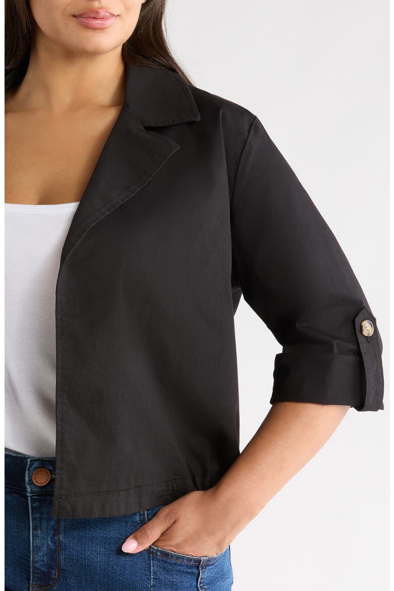 Roll Tab Crop Jacket, Alternate, color, BLACK