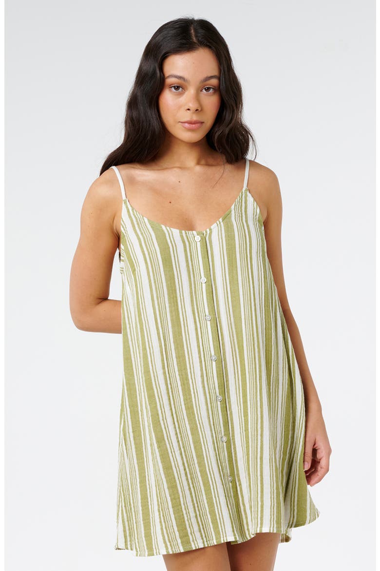 Surf Stripe Cotton Gauze Cover-Up Dress, Alternate, color, OLIVE