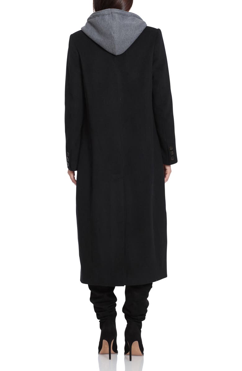 Avec Les Filles Hooded Wrap Coat in Black Size X-Large