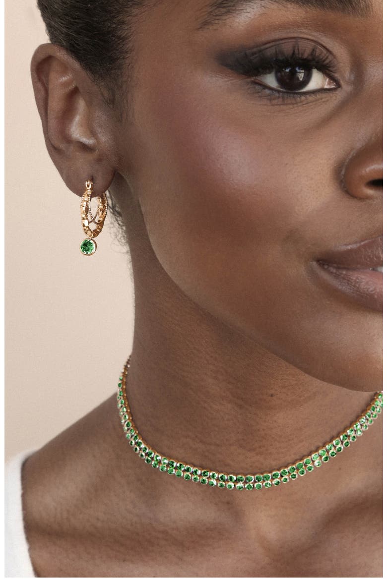 Crystal Sparkle Choker Necklace, Alternate, color, GREEN