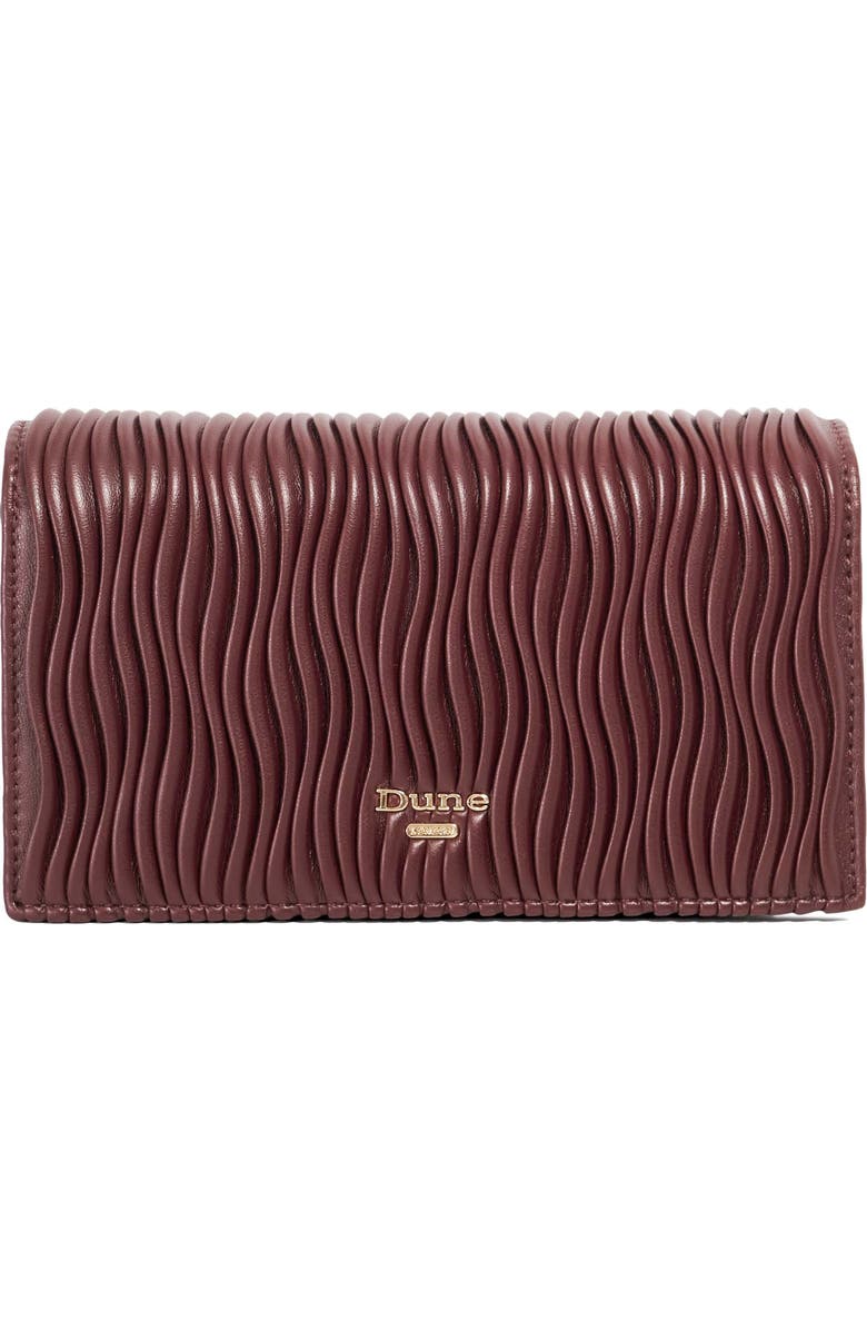 Dune London Starlites Faux Leather Clutch, Alternate, color, Burgundy