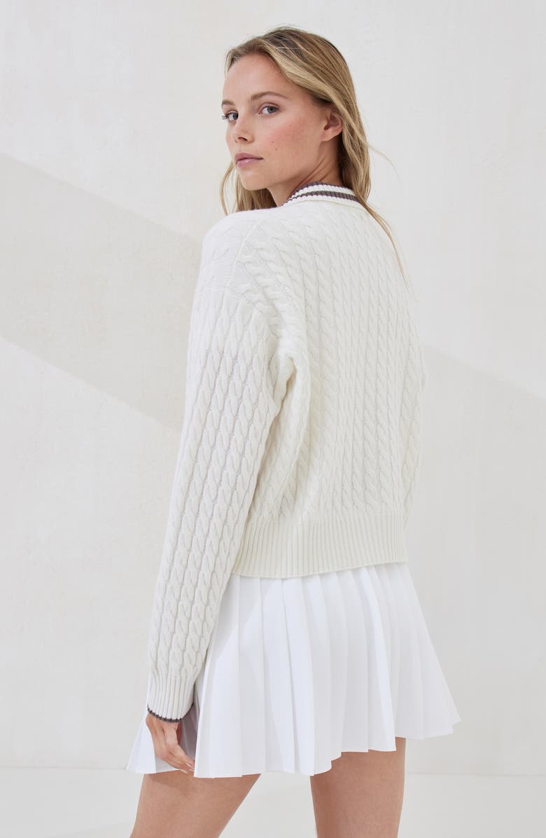 Brunello Cucinelli Cashmere knit polo shirt with logo, Alternate, color, Panama