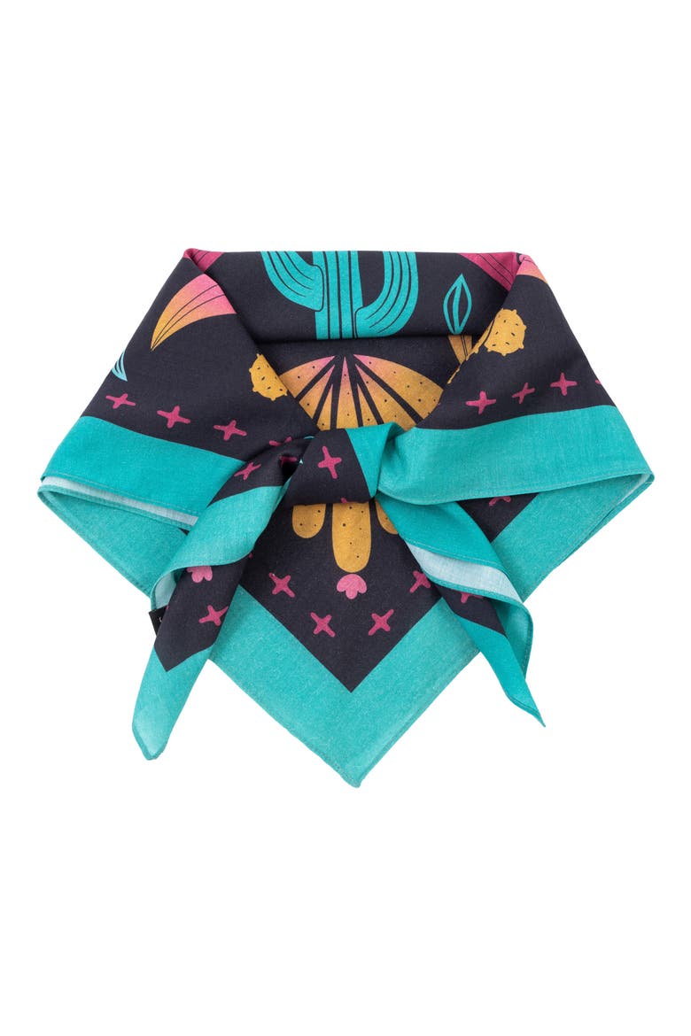 Sun Desert Square Scarf, Alternate, color, BLACK MULTI