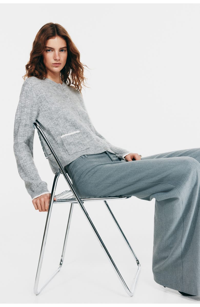 H&M Cable-knit Cardigan, Alternate, color, Gray Melange