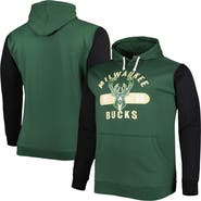 FANATICS Men's Fanatics Branded Hunter Green/Black Milwaukee Bucks Big & Tall Bold Attack Pullover Hoodie