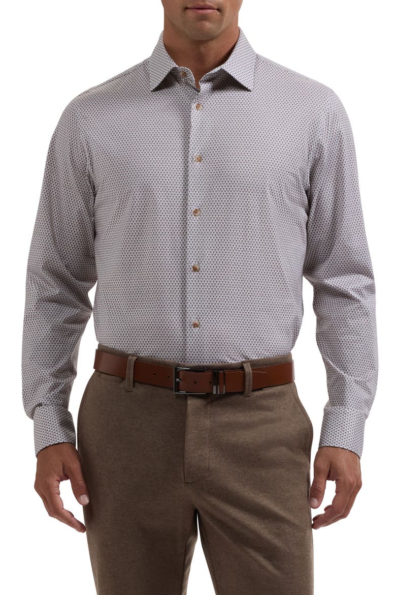 James OoohCotton® Print Button-Up Shirt, Main, color, SIENNA