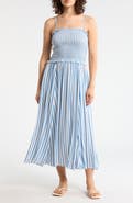 BOHO ME Stripe Smocked Cover-Up Midi Dress