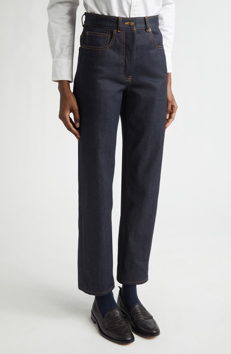 Thom Browne Straight Leg Selvedge Denim Jeans, Alternate, color, Navy