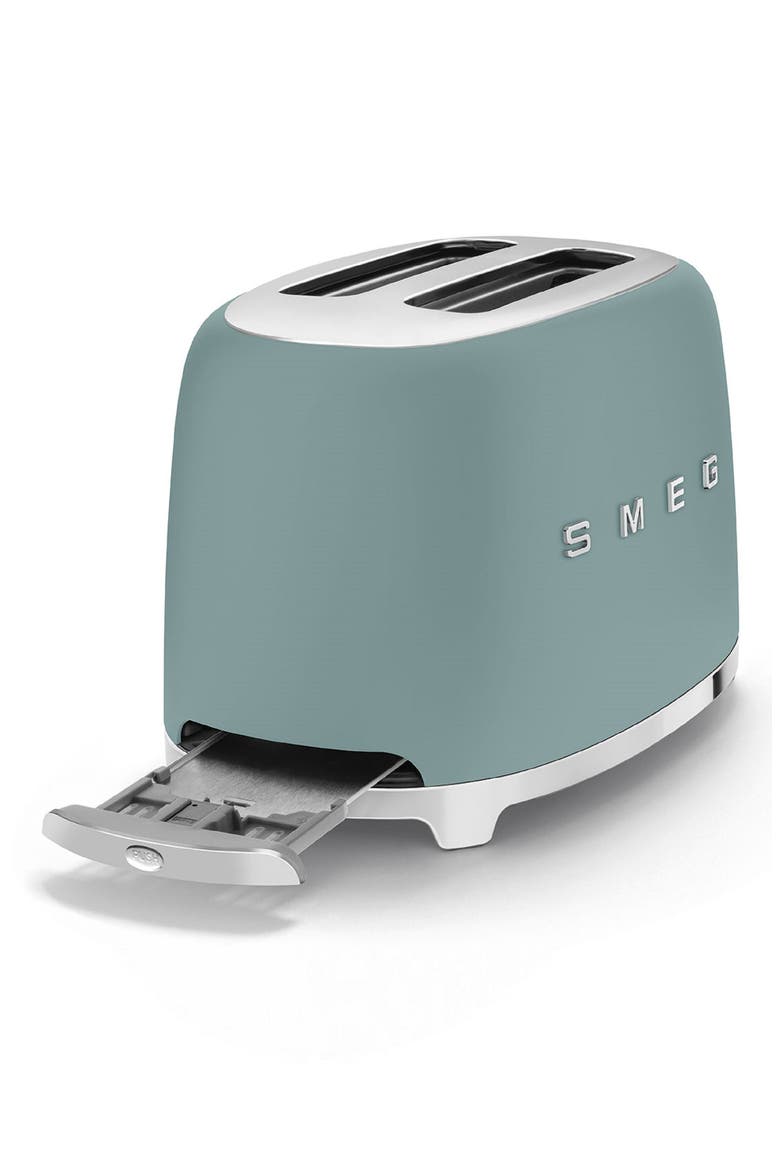 50s Retro Style Two-Slice Toaster, Alternate, color, MATTE JADE