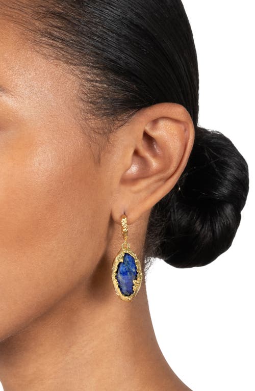 Alexis Bittar Brut Lapis Lever Back Drop Earrings In Gold