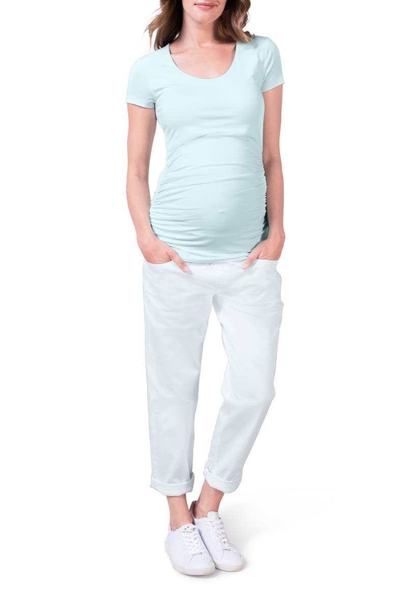 Scoop Neck Maternity Tee, Alternate, color, SEAFOAM GREEN