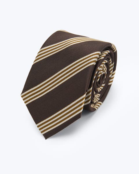 Chalk Striped Silk Jacquard Tie