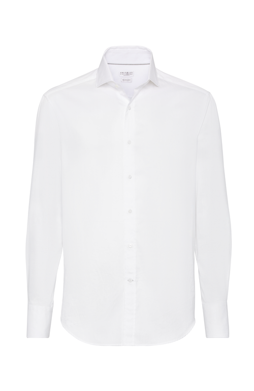 Brunello Cucinelli Buttoned-up Linen Shirt In White