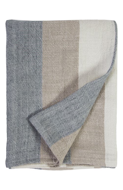 Pom Pom At Home Monterey Tri-color Blanket In Ocean/natural