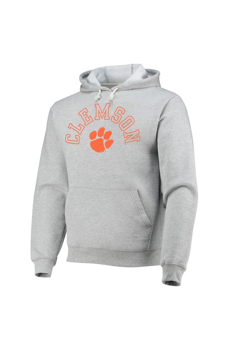 LEAGUE COLLEGIATE WEAR Men's League Collegiate Wear Heathered Gray Clemson Tigers Seal Neuvo Essential Fleece Pullover Hoodie, Alternate, color, Heather Gray