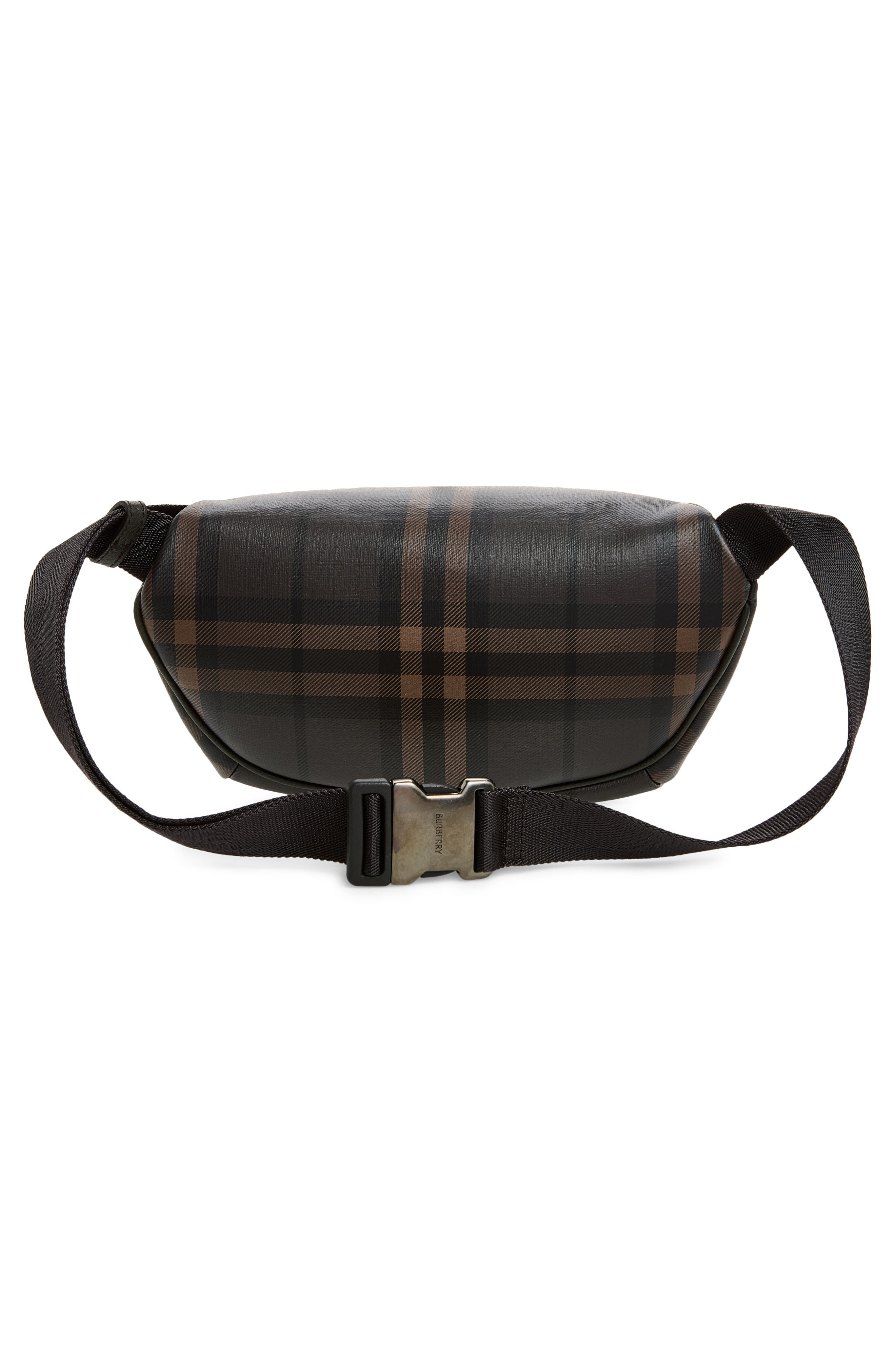 City Check Belt Bag, Alternate, color, DARK BROWN