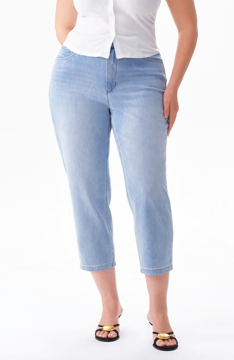 Super High Waist Crop Tapered Mom Jeans