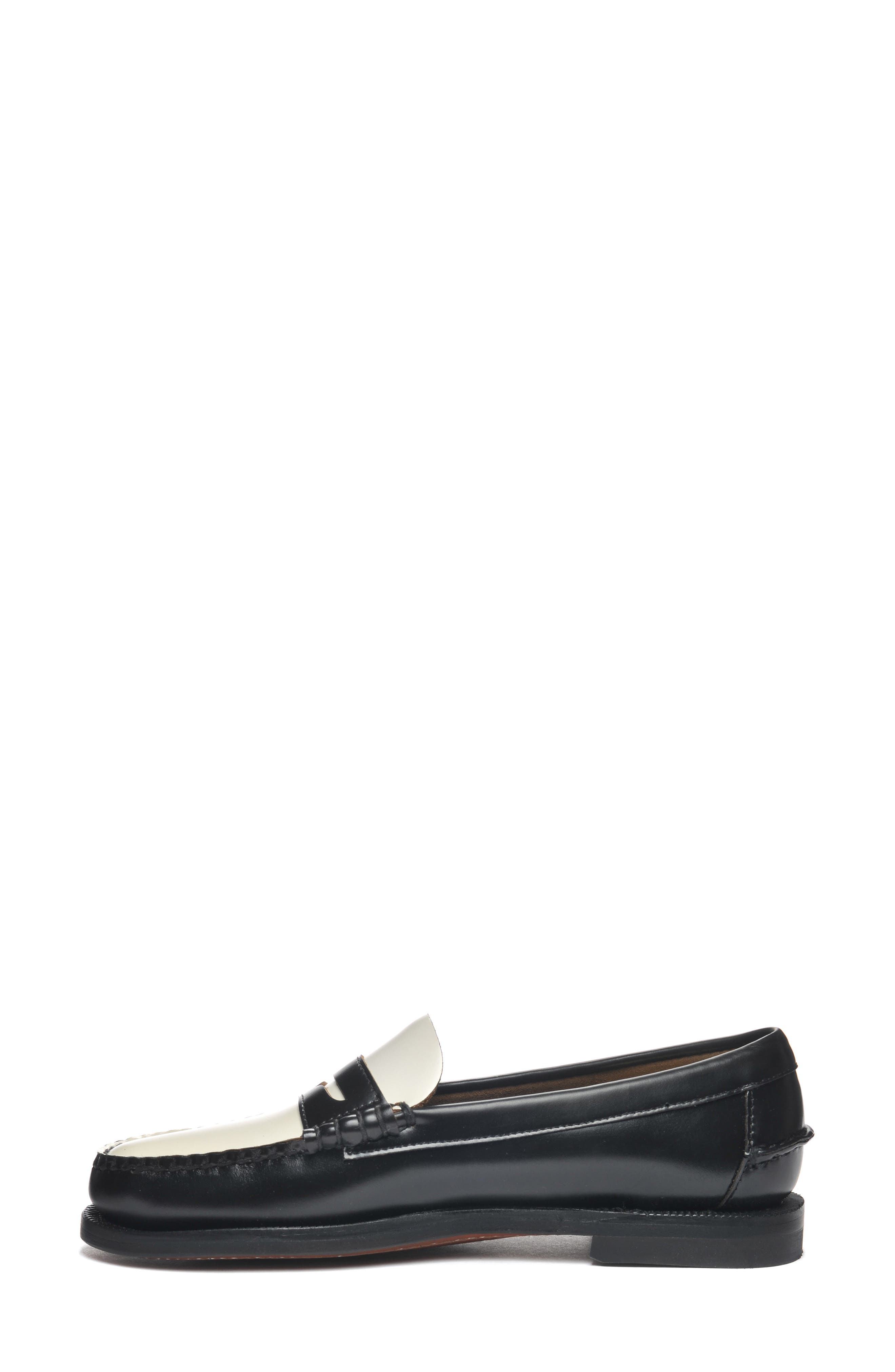 Classic Dan Penny Loafers, Alternate, color, BLACK-WHITE