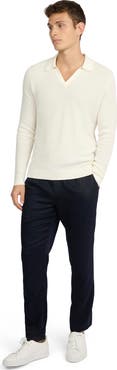 Onia Cotton Textured Long Sleeve Johnny Polo