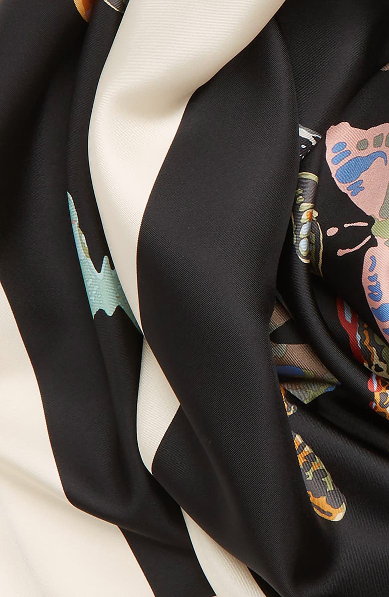Valentino Garavani Valentino Butterfly Silk Scarf, Alternate, color, 