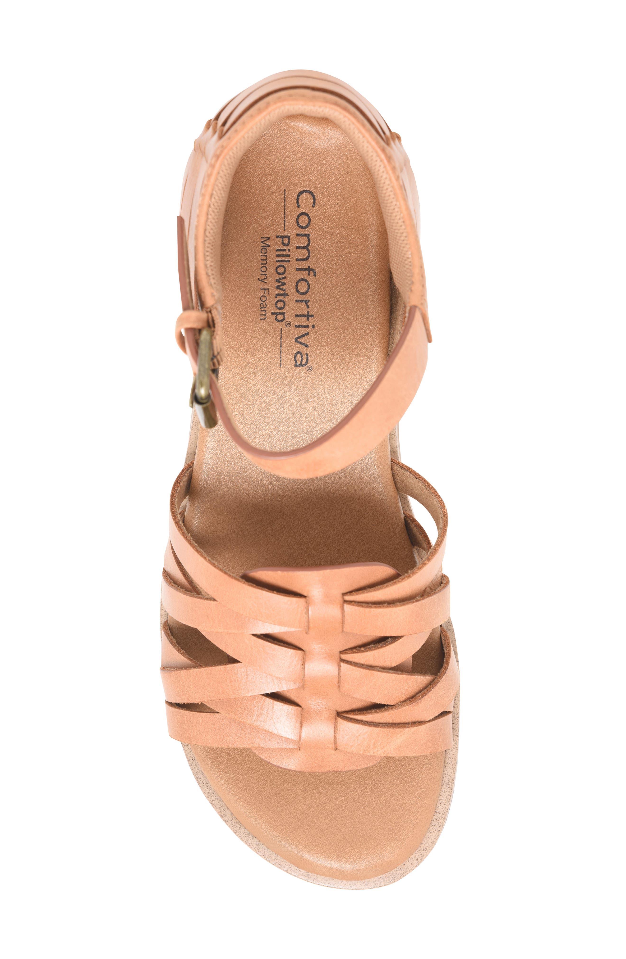 Comfortiva Marina Wedge Sandal, Alternate, color, Luggage